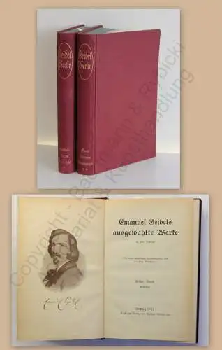 Geibels Ausgwählte Werke 2 Bände 1921 dekorative Ausgabe Klassiker Reclam xz