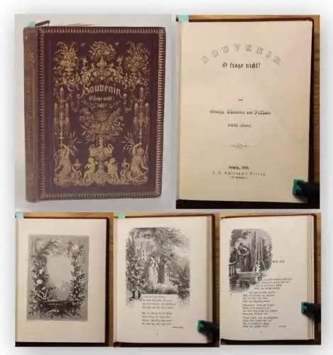 Füllhass Souvenir O frage nicht 1868 EA Lyrik Klassiker illustriert  xy 