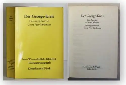 Landmann Der George-Kreis Eine Auswahl aus seinen Schriften 1965 Belletristik xy
