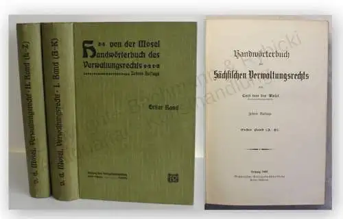 Mosel Handwörterbuch des sächsischen Verwaltungsrechts 1903 2 Bde Sachens xy