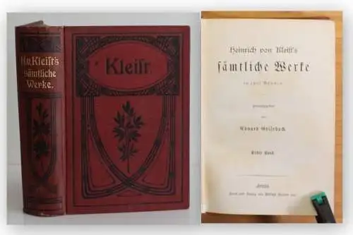 Grisebach Kleist's Sämtliche Werke 2 Bde in 1 1883 Belletristik Klassiker xy 