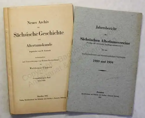 Lippert Ermisch Neues Archiv Sächsische Geschichte 56. Bd 1.Heft 1935 Sachsen xy