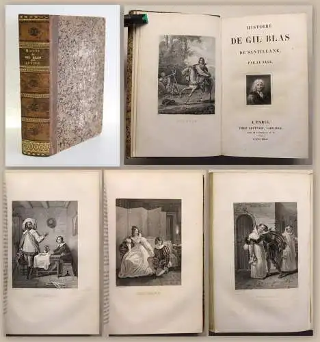 Le Sage Histoire de Gil Blas de Santillane 1836 Frontispiz & Tafeln Desenne xz