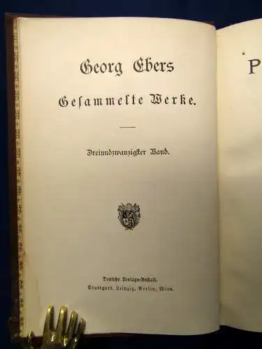 Ebers Georg Gesammelte Werke 2 Bde. Per Aspera dekorativ um 1900 Lyrik js
