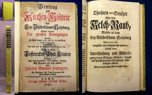 Johann Gottlieb Hillingern Beitrag zur Kirchen-Historie(...) 1732 am