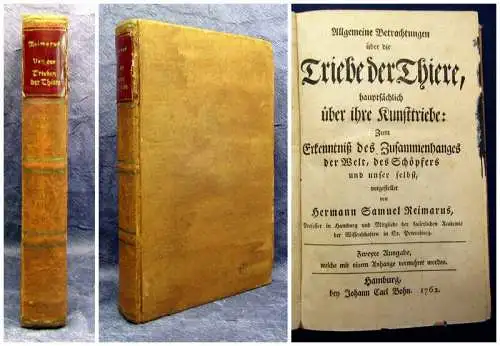 Reimarus, H.S. 1762 Allgemeine Betrachtungen über die Triebe der Thiere am