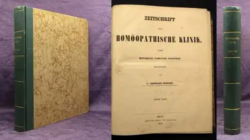 Hirschel Neue Zeitschrift für Homöopatische Klinik 1.Bd. 1852-54 Heilungen js