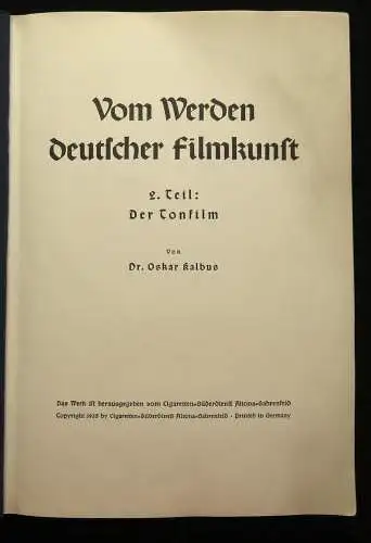 Sammelbilderalbum  2 Teile komplett Vom werden deutscher Filmkunst 1935 js