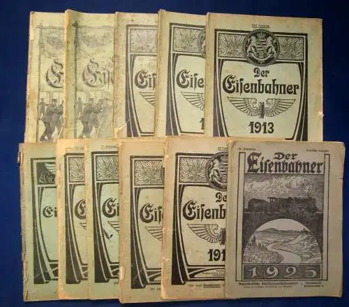 Der Eisenbahner 10 Jhge. selten ohne Kalender u. Kunstbeilagen 1904, 1907... js