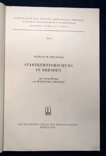 Mechelk Stadtkernforschung in Dresden Heft 4 1970 Geschichte Sachsen Saxonica sf