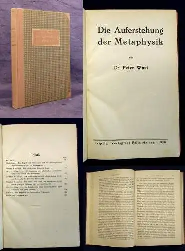 Wust Die Auferstehung der Metaphysik Erstausgabe 1920 selten Wissen js