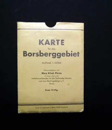 Kind, Max Karte für das Borsberggebiet Maßstab 1:25 000 ca.67x49 cm Wanderungen