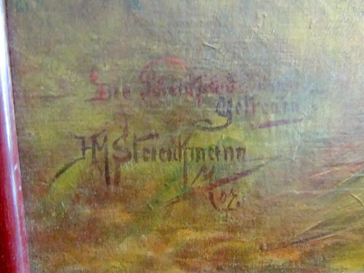 Schlacht - Der Scheich mit seinen Getreuen. Öl auf Leinwand HM Staackmann M 07 4