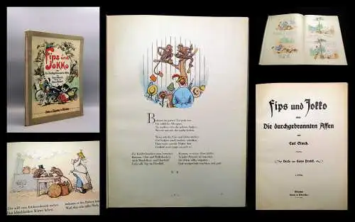 Storch Fips und Jokko oder die durchgebrannten Affen um 1915 Kinderbücher