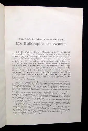 Ueberweg Heinze Geschichte der Philosophie 1896/1897 1. und 2. Bd des 3. Theils