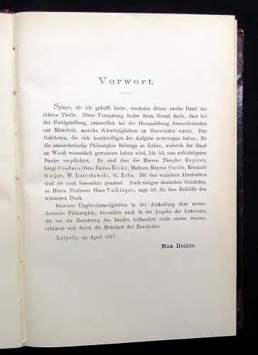 Ueberweg Heinze Geschichte der Philosophie 1896/1897 1. und 2. Bd des 3. Theils