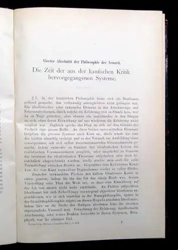 Ueberweg Heinze Geschichte der Philosophie 1896/1897 1. und 2. Bd des 3. Theils
