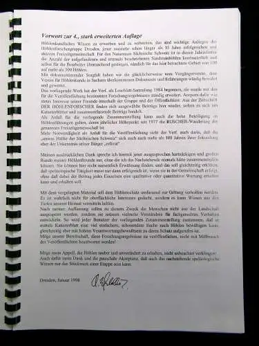 Winkelhöfer Durch Höhlen der Sächsischen Schweiz Katasterdokumentation 1998