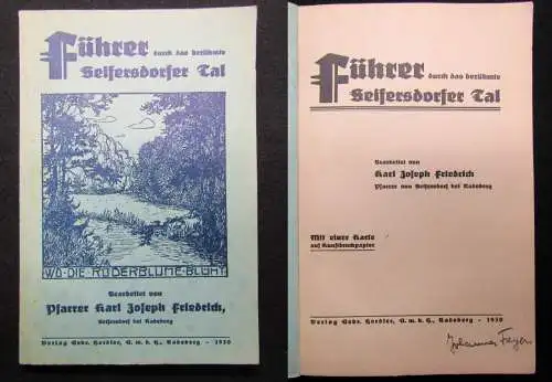 Friedrich Joseph. Karl Führer durch das berühmte Seifersdorfer Tal 1930 Sachsen