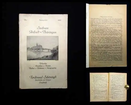 Schöningh Sachsen-Anhalt - Thüringen 1926 Katalog 233 Urkunden Ansichten Karten