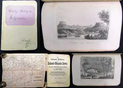 Ein treuer Führer durch die Sächsisch-Böhmische Schweiz 4 Stahlstiche ,1 Karte