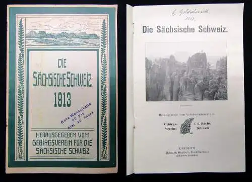 Gebirgsverein f.d. Sächs. Schweiz Die Sächsische Schweiz 1913 Sachsen Saxonica