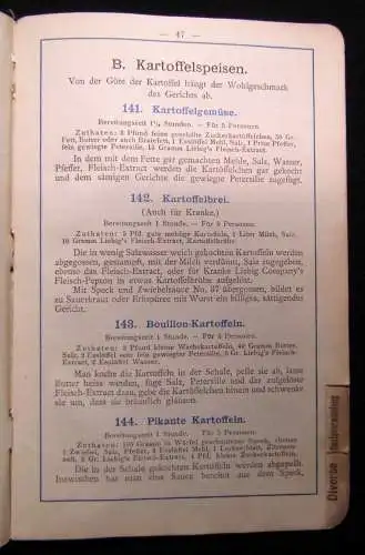 Liebig`s Fleisch-Extract in der bürgerlichen Küche um 1900 mit 200 Rezepten