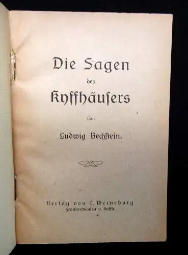 Bechstein Ludwig Die Sagen des Kyffhäusers um 1920 Belletristik Märchen Lyrik
