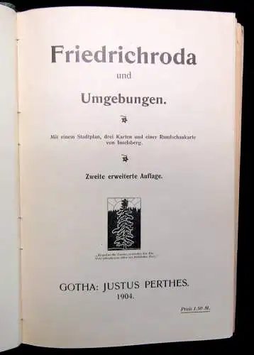 Perthes Neue Reise-Führer Friedrichroda und Umgebung 1904 Routenführer Guide