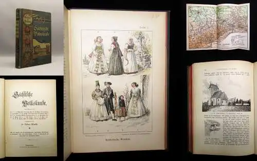 Deichmüller u.a. Wuttke Sächsische Volkskunde 260 Abbildungen in Holzschnitt