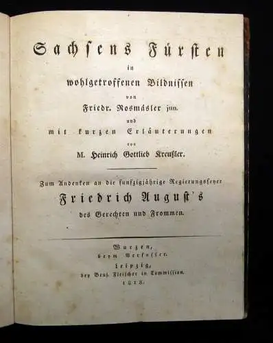 Kreußler Sachsens Fürsten in wohlgetroffenen Bildnissen von Friedrich Rosmäsler