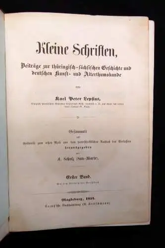 Lepsius Kleine Schriften Beiträge zur Thüring.-sächsischen Geschichte 1Bd. apart