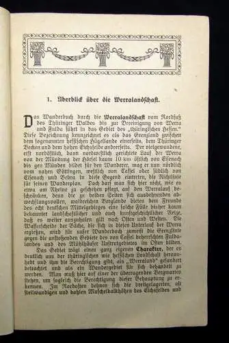Ulrich Das Werratal Wanderbuch durch die Werralandschaft Thüringer Walde 1920