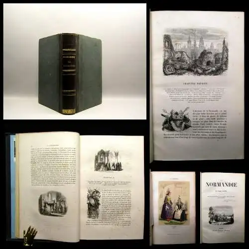 Janin,Jules La Normandie zahlreiche Abb. und Stahlstichtafeln um 1850 Frankreich