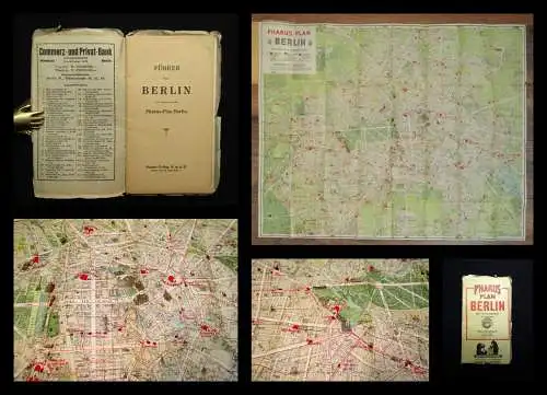 Pharus-Plan Berlin mit Vororten Grosse Ausgabe um 1920 ca.70,5x88,5 cm Ortskunde