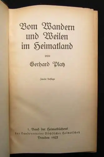 Platz Vom Wandern und Weilen im Heimatland 1923 Landeskunde Ortskunde Geographie