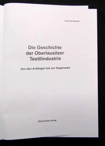 Frank Nürnberger Geschichte der Oberlausitzer Textilindustrie 2007 Handwerk