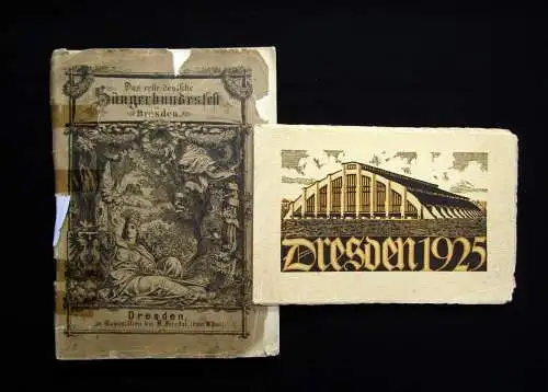 Langer 2 Hefte zum Sächsischen Sängerbundes-Fest Dresden 1925 und 1865