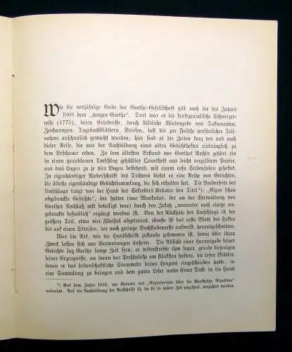 Wahle,Suphan Aus Goethes Archiv Die erste Weimarer Gedichtsammlung in Facsimile