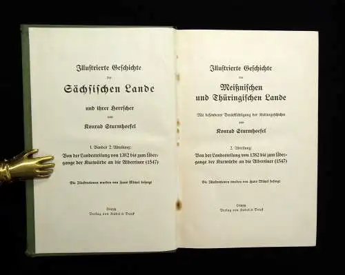 Sturmhoefel Geschichte der Sächsischen Lande  u ihrer Herrscher 2 Bde in 4 1898