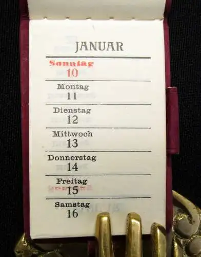 Taschen Kalender für das Jahr 1926 *Minibuch* 5,8 cm x 3,8 cm Wildledereinband
