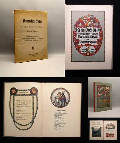 Rumdibum Ein lustiges Buch mit bunten Bildern von Rudolf Schoen Or.SU um 1918