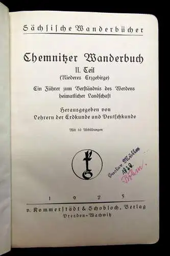 Sächsische Wanderbücher 2 Bde Chemnitzer Wanderbuch 1924/25 Guide Reiseführer