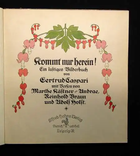 Caspari Kommt nur herein! Ein lustiges um 1925 Bilderbuch Kinderliteratur EA