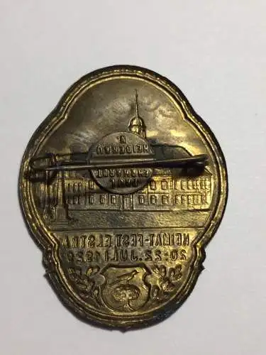 Elstra Plakette Abzeichen Heimatfest Stadtfest Heimat-Fest 1929 rara silber cr