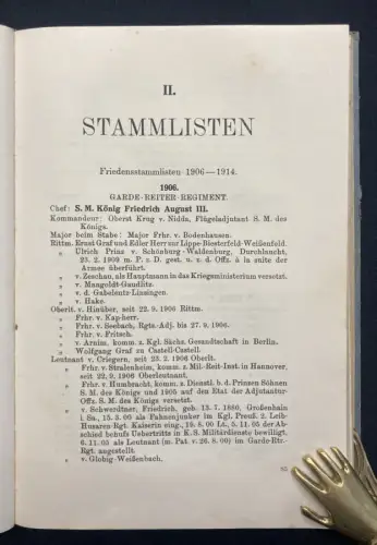 Hinüber Ehrentafel u Stammliste des Königl.-Sächs. Garde-Reiter-Regiments 1926