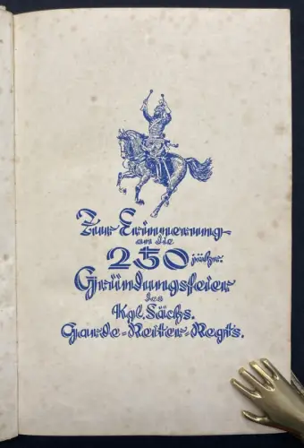 Hinüber Ehrentafel u Stammliste des Königl.-Sächs. Garde-Reiter-Regiments 1926