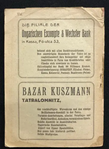 GY. A. Hefty und Dr. J. Vigyazo 3 Bde. Tatra Führer,Winter in der Tatra,Bäder