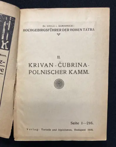 Komarnicki v. Gyulia Dr. 4 Bde. zusammen, I.Allgeminer Teil; II: Krivan- Cubrina