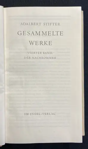 Stifter, Adalbert Gesammelte Werke, Dünndruckausgabe in 6 Bänden 1954 Insel